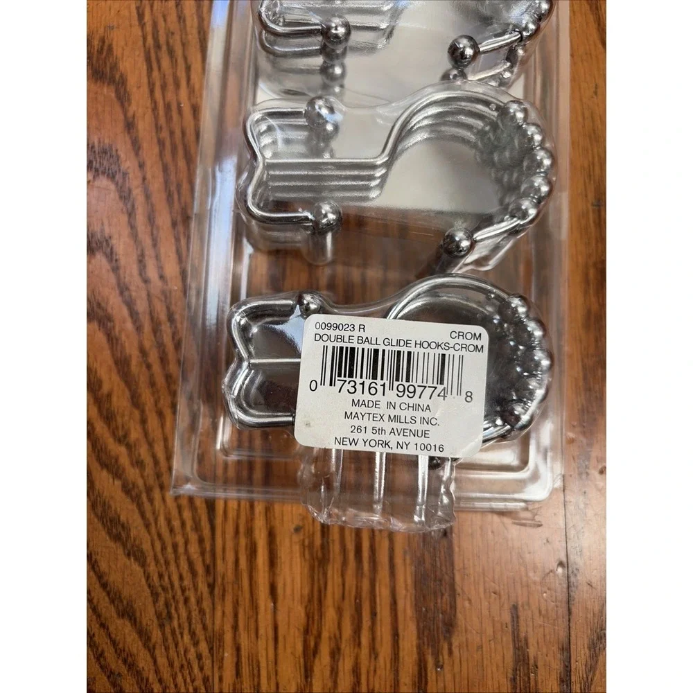 Maytex 12 Pack Double Glide Easy Shower Curtain Hooks Rust Proof‎ Roller Rings